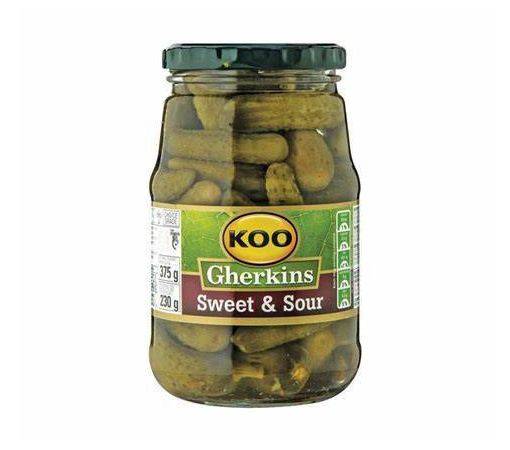 KOO Sweet & Sour Gherkins, 12x375g