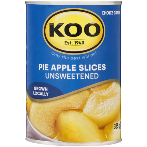 KOO Sliced Pie Apples-Unsweetened, 12x385g