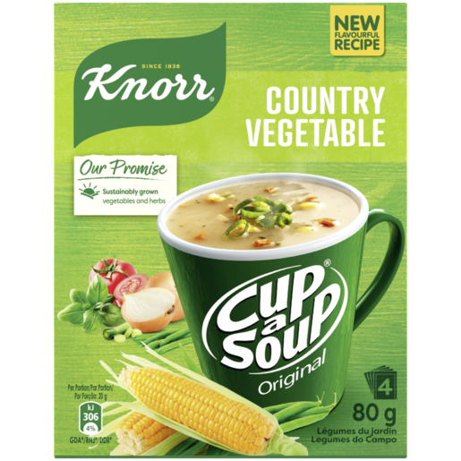 Knorr Cup-a-Soup Country Vegetable Instant Soup, 10x80g