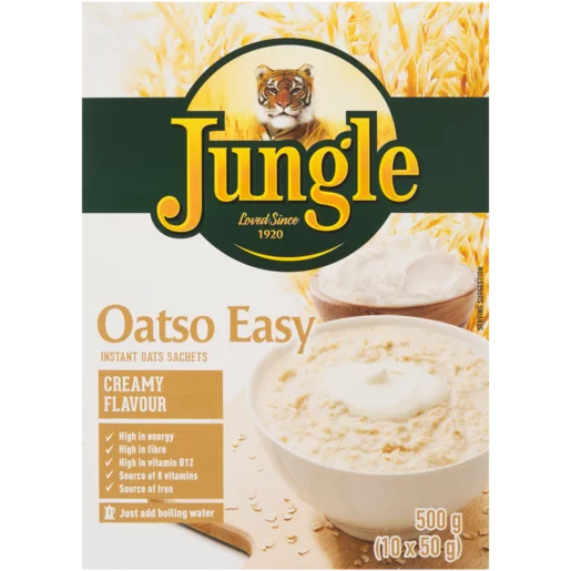 Jungle Oatso Easy Creamy Flavored Instant Oats Sachets, 12x500g