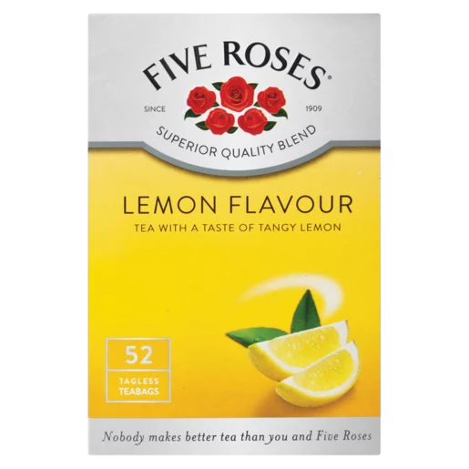 Five Roses Lemon Flavoured Tagless Teabags, 12x52 Bags