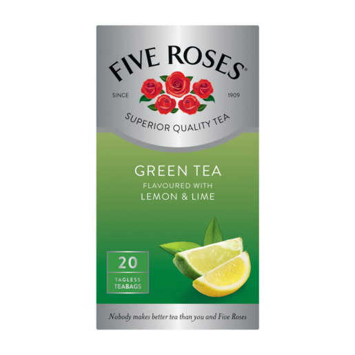 Five Roses Lime & Lemon Flavoured Green Tea, 12x20 Pack