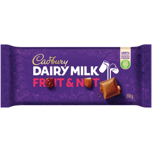Cadbury Dairy Milk Fruit & Nut Chocolate Slab, 20x150g