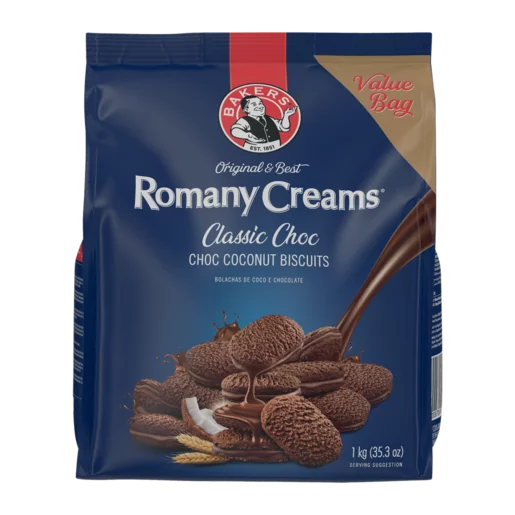 Bakers Romany Creams Classic Chocolate Biscuits 6x1Kg