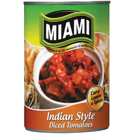 Miami Indian Style Diced Tomatoes, 12x410g
