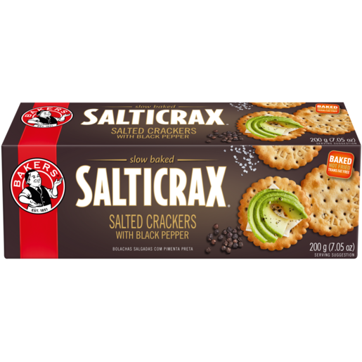 Bakers Salticrax with Black Pepper, 12x200g