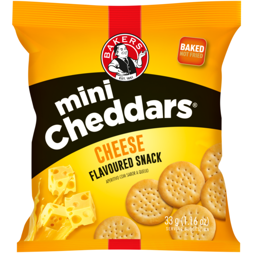 Bakers Mini Cheddars Cheese Flavored Snack, 12x33g