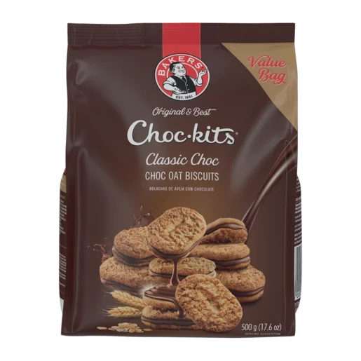 Bakers Choc-kits Classic Chocolate Oat Biscuits, 12x500g