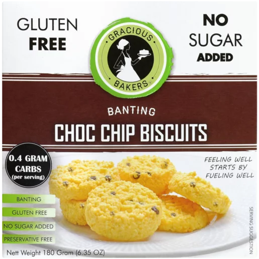 Gracious Bakers Banting Choc Chip Biscuits, 12x150g