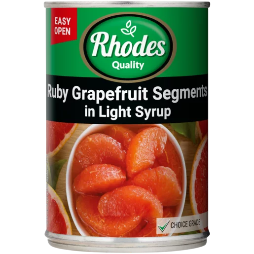 Rhodes Quality Ruby Grapefruit Segments In Light Syrup Can, 12x410g