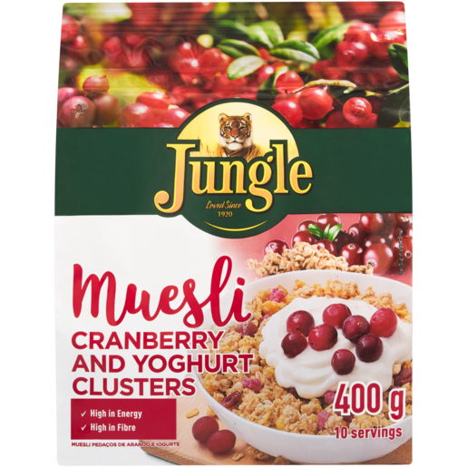 Jungle Cranberry & Yoghurt Clusters Muesli, 12x400g