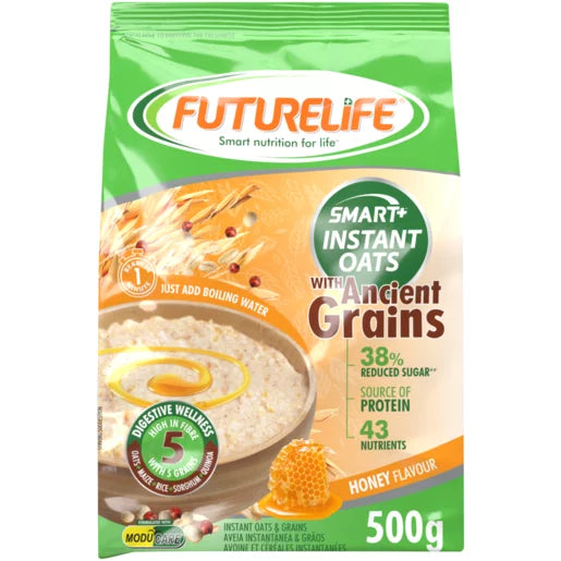 FUTURELIFE Smart Honey Flavour Instant Oats with Ancient Grains, 12x500g