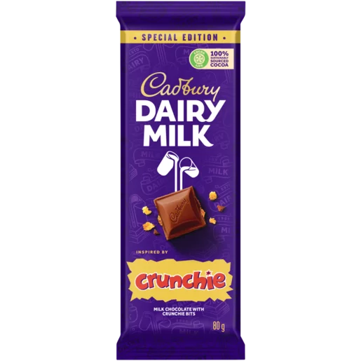 Cadbury Dairy Milk Crunchie Chocolate Slab, 24x80g