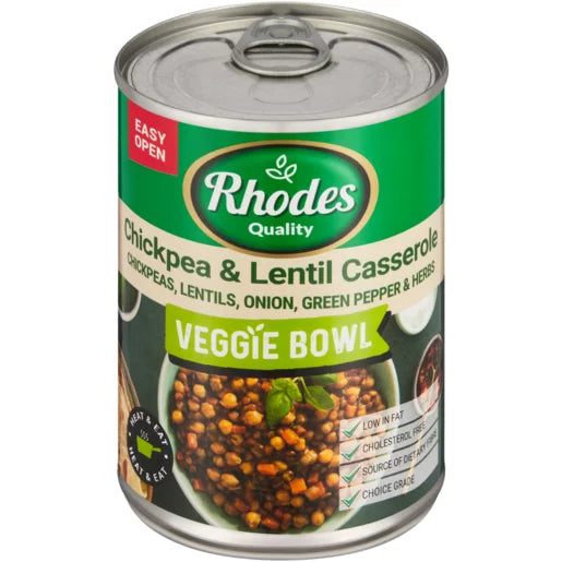 Rhodes Quality Chickpea & Lentil Casserole Veggie Bowl Can, 12x400g