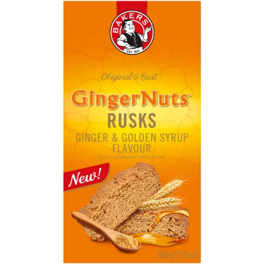 Bakers Ginger Nuts Ginger & Golden Syrup Flavour Rusks, 12x450g