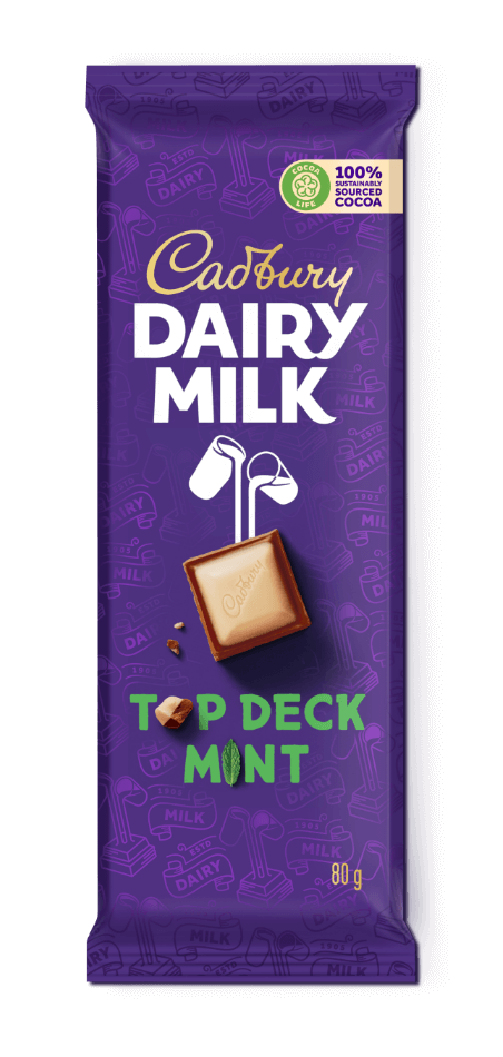 Cadbury Dairy Milk Top Deck Mint Chocolate Slab, 24x80g