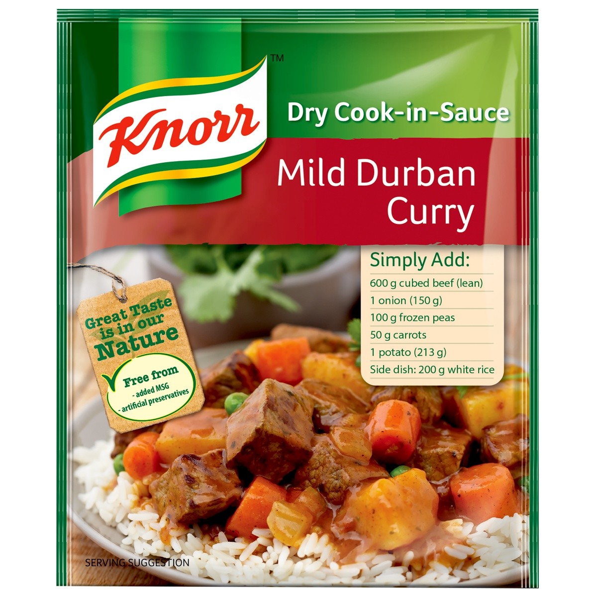 Knorr Mild Durban Curry Dry Cook-In-Sauce, 16x50g