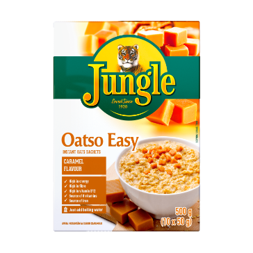 Jungle Oatso Easy Caramel Flavoured Instant Oats Sachets, 12x500g