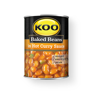 KOO Baked Beans in Hot Curry Sauce, 12x410g