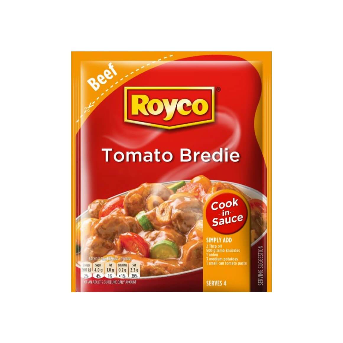 ROYCO Tomato Bredie Cook in Sauce , 12x55g