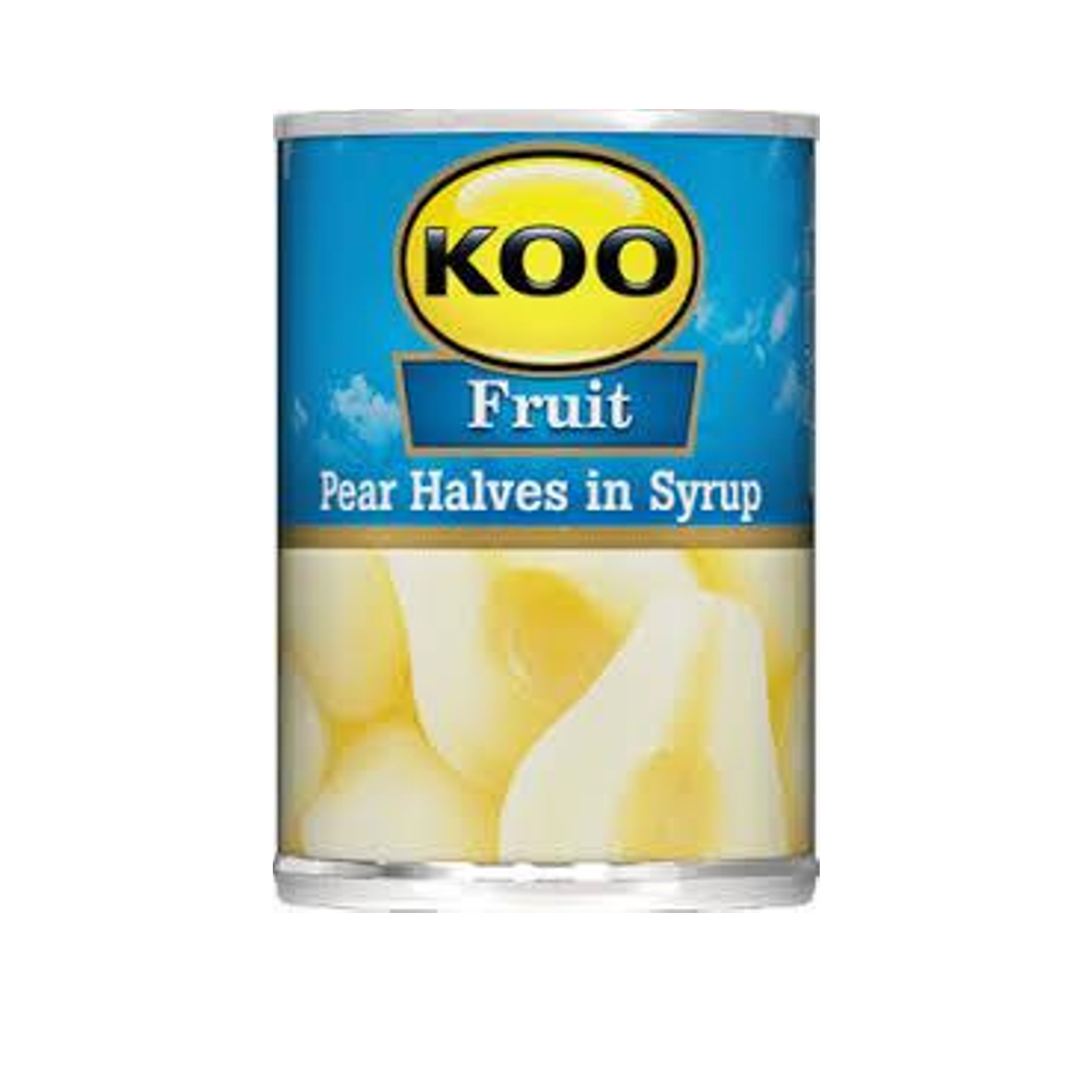 KOO Pear Halves in Syrup (410 g) | Food, South African | USA's #1 Source for South African Foods - AubergineFoods.com