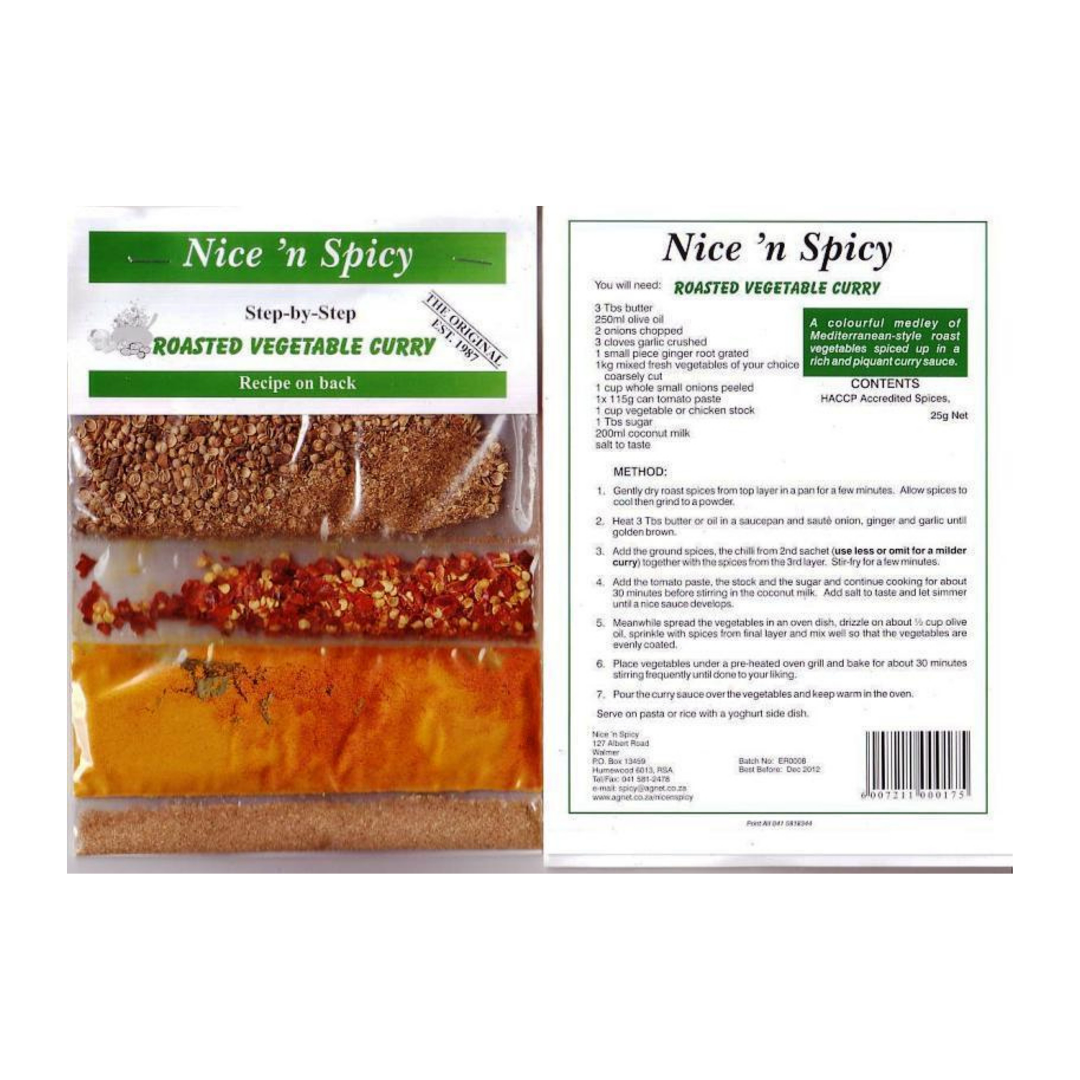 Nice 'n Spicy Roasted Vegetable Curry Mix, 25x25g