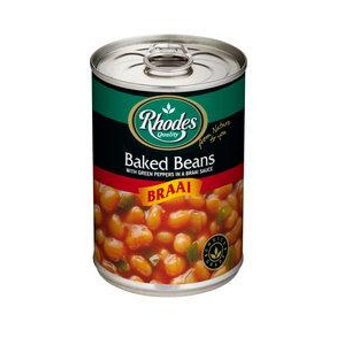 Rhodes Quality Braai Baked Beans Can, 12x400g