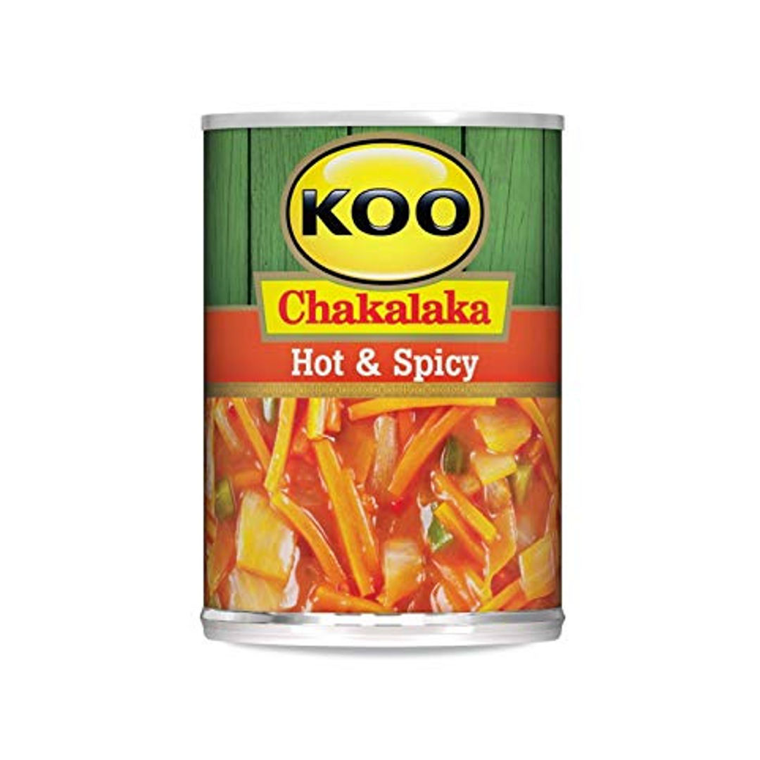 KOO Chakalaka-Hot and Spicy (410 g) | Food, South African | USA's #1 Source for South African Foods - AubergineFoods.com