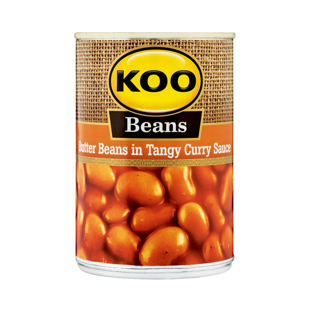 KOO Butter Beans in Tangy Curry (410 g) | Food, South African | USA's #1 Source for South African Foods - AubergineFoods.com