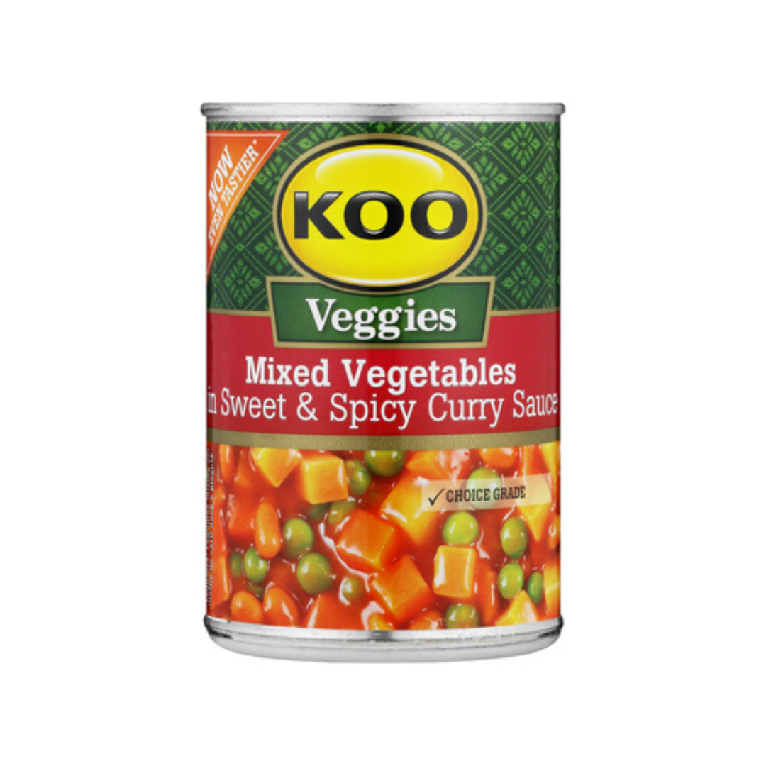 KOO Sweet & Spicy Mixed Vegetables (420 g) from South Africa - AubergineFoods.com