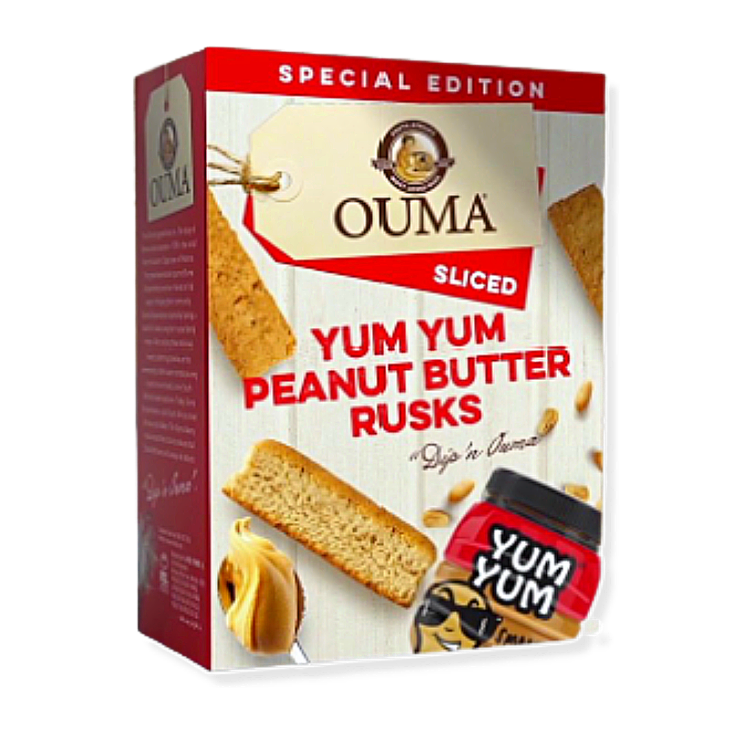 Ouma Yum Yum Peanut Butter Sliced Rusks, 12x450g