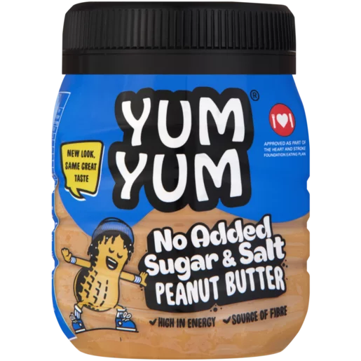 Yum Yum No Added Sugar & Salt Peanut Butter, 6x400g