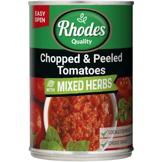 Rhodes Quality Chopped & Peeled Tomatoes with Mixed Herbs 410g