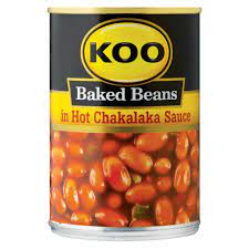 KOO Baked Beans in Hot Chakalaka Sauce, 12x410g