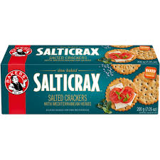 Bakers Salticrax Mediterranean Herbs Salted Crackers 200g