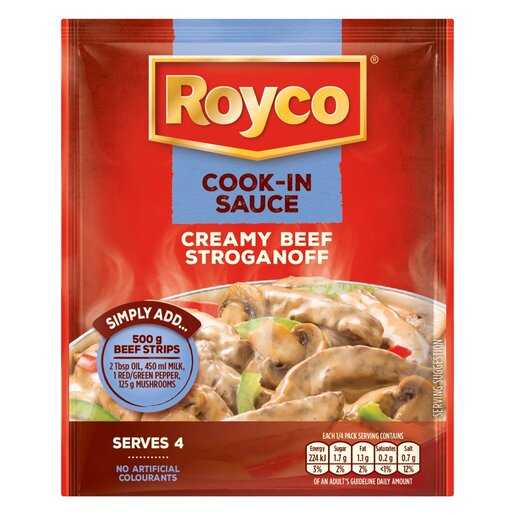 Royco Dry Cook In Sauce Beef Stroganoff 24x50g