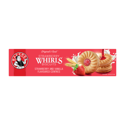 Bakers Strawberry & Vanilla Flavored Whirl Biscuits, 12x200g
