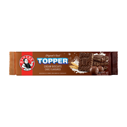 Bakers Topper Chocolate Flavoured Cream Biscuits, 12x125g