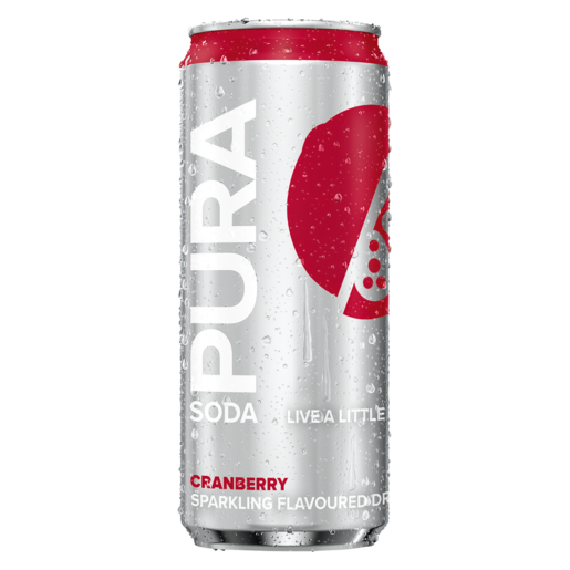 Pura Soda Cranberry Flavored Sparkling Drink, 12x300ml