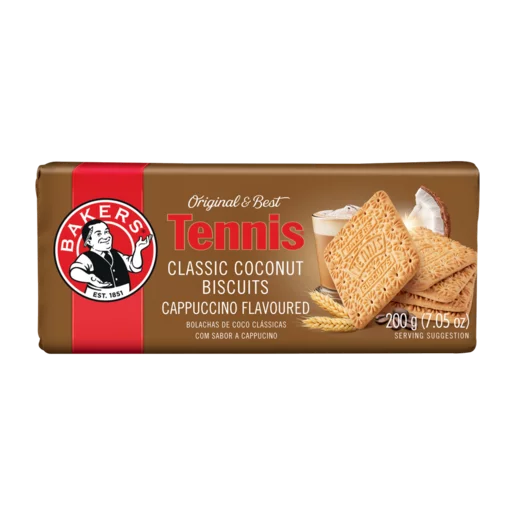 Bakers Tennis Cappuccino Flavoured Classic Coconut Biscuits, 12x200g