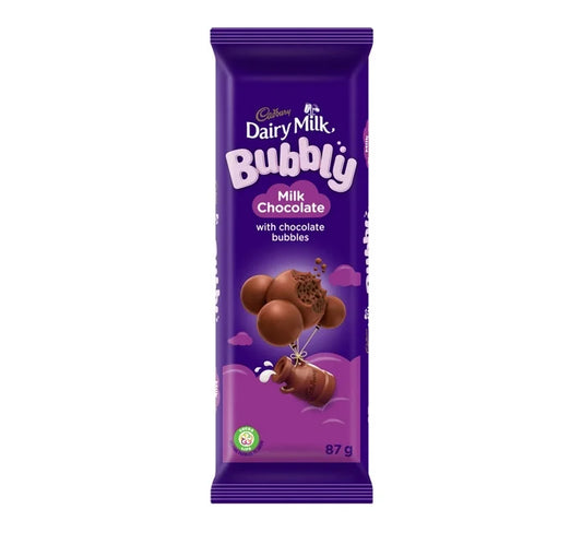 Cadbury Dairy Milk Bubbly Chocolate Slab, 24x87g