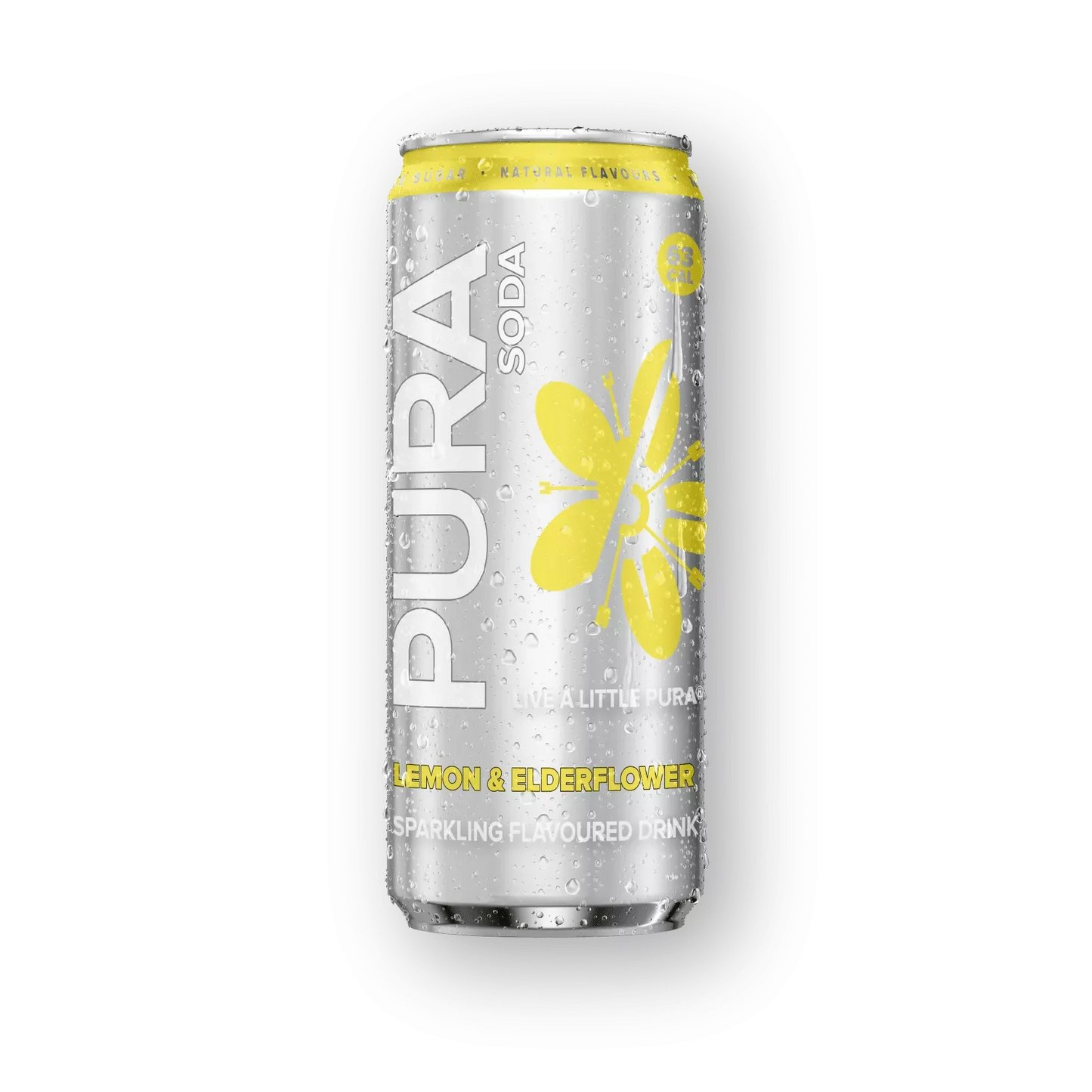 Pura Soda Lemon & Elderflower Flavored Sparkling Drink, 12x300ml