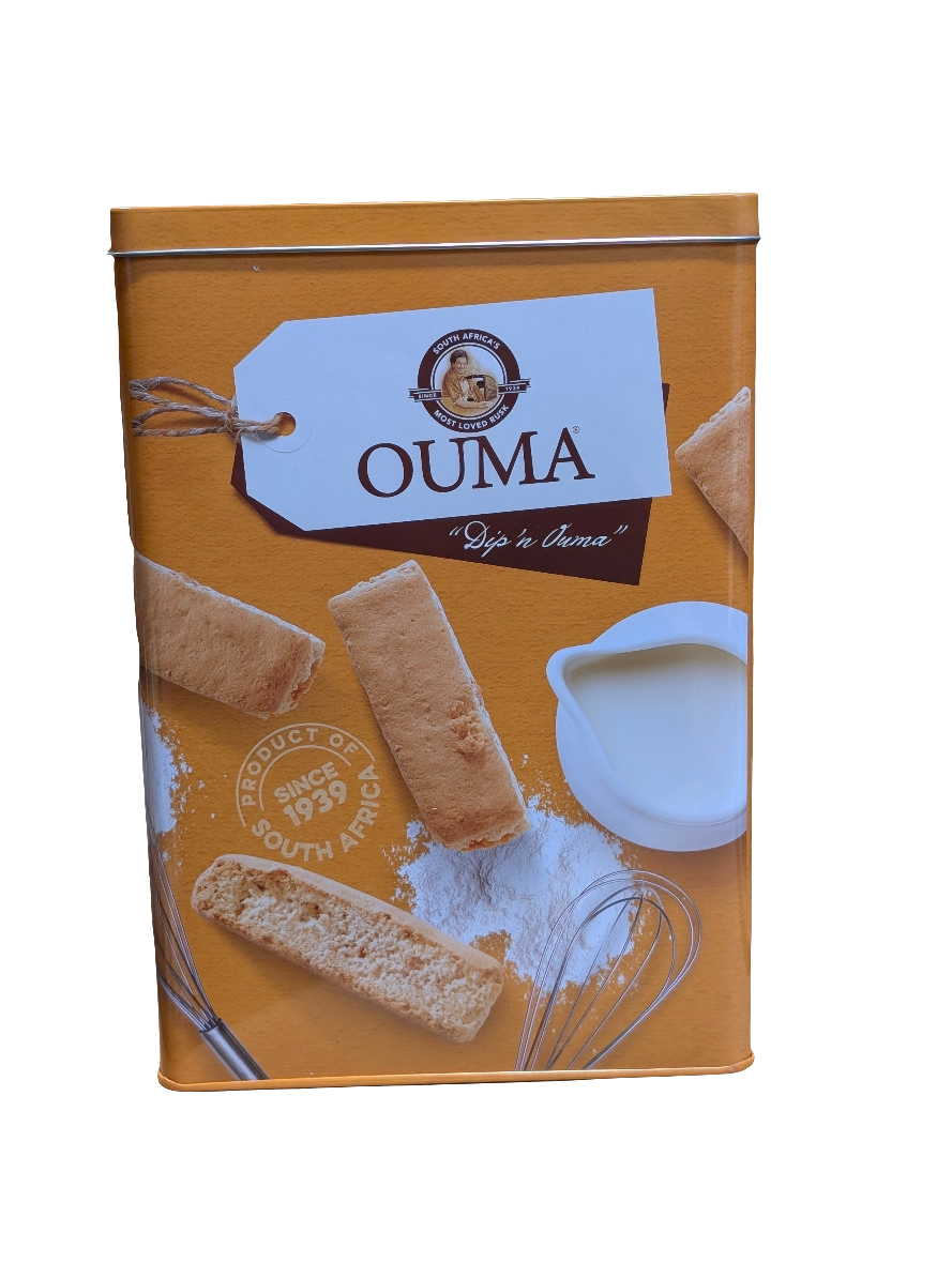 Limited Edition Metal Ouma Rusk Tins WITH Buttermilk Rusks, 12x500g