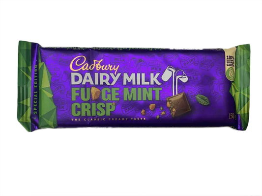 Cadbury Dairy Milk Fudge Mint Crisp, 20x150g