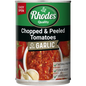 Rhodes Quality Chopped & Peeled Tomatoes with Garlic, 12x410g