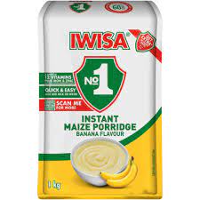 Iwisa Banana Flavored Instant Breakfast Porridge, 12x1kg