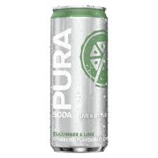 Pura Soda Cucumber & Lime Flavored Sparkling Drink, 12x300ml